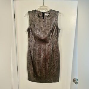 New with tags, stunning silver dress size 10, stretchy fabric. Beautiful style.